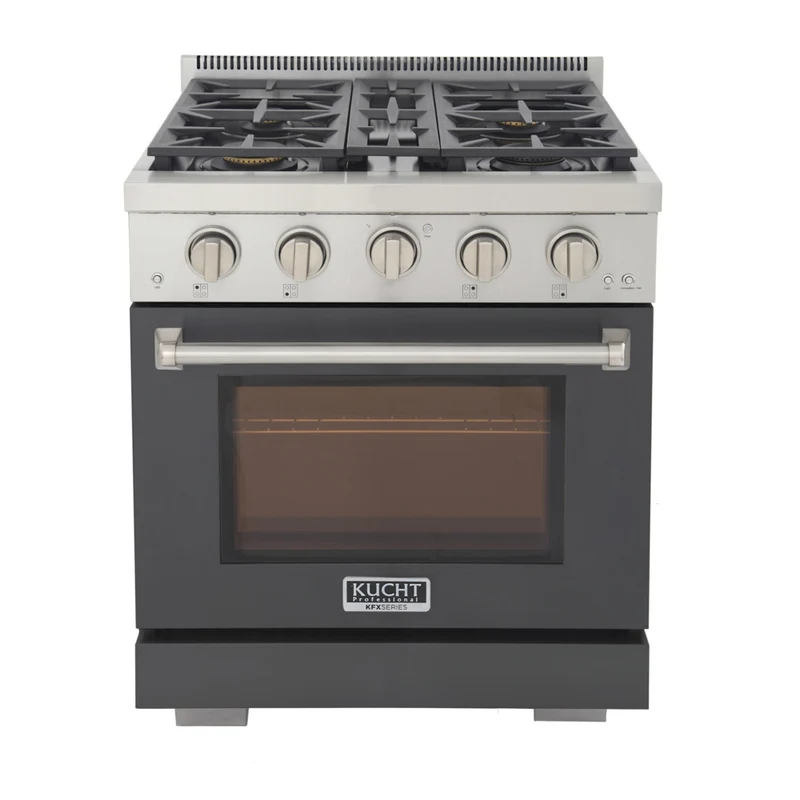 Kucht - 30 po Série KFX-X Cuisinière Pro Style au gaz propane - Acier inoxydable/Gris ciment