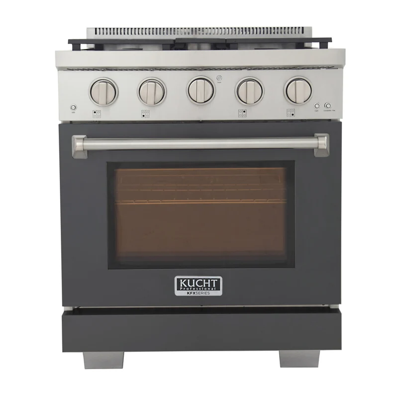 Kucht - 30 po Série KFX-X Cuisinière Pro Style au gaz propane - Acier inoxydable/Gris ciment