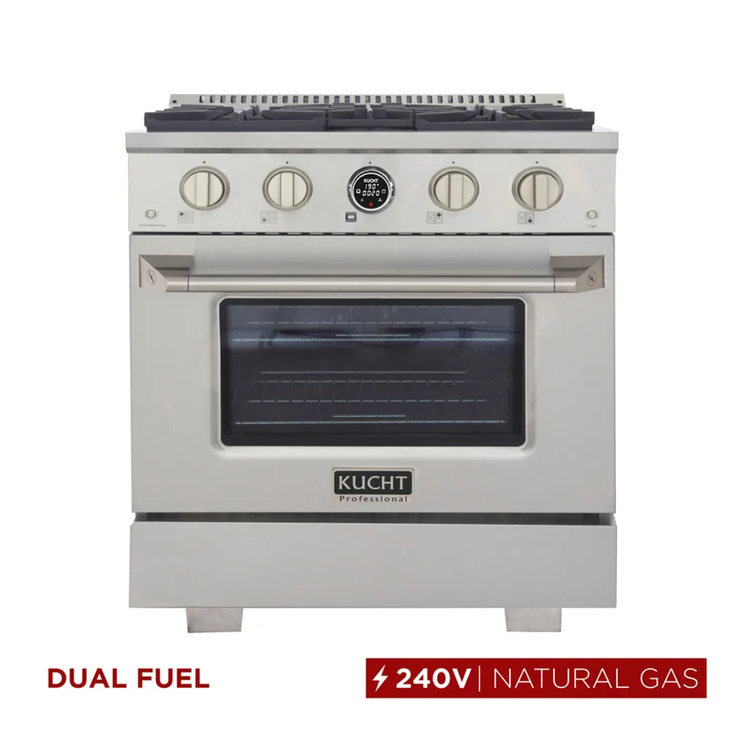 Kucht 30" KXP Series Dual Fuel Range Natural Gas - Stainless Steel