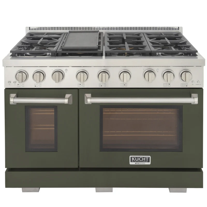 Kucht - 48 po Série KFX-X style professionnel au gaz propane - Acier inoxydable/Vert olive