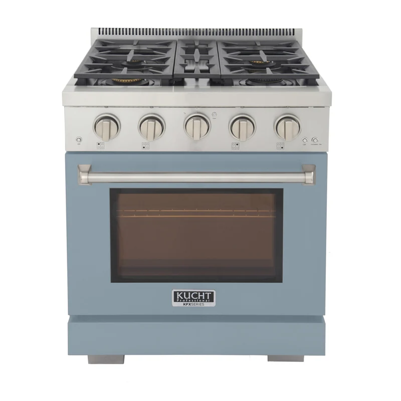 Kucht - 30 po Série KFX-X Cuisinière Pro Style au gaz propane - Acier inoxydable/Bleu pâle