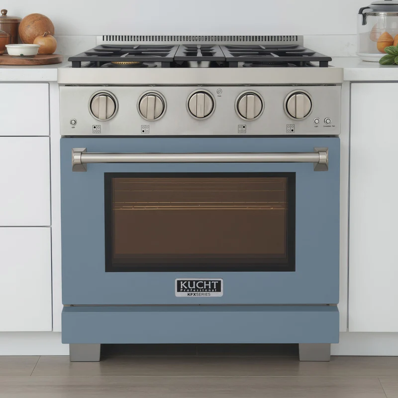Kucht - 30 po Série KFX-X Cuisinière Pro Style au gaz propane - Acier inoxydable/Bleu pâle