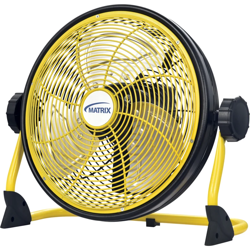 Matrix Industrial - Ventilateur rechargeable de 12" pour l'intérieur/extérieur avec port USB