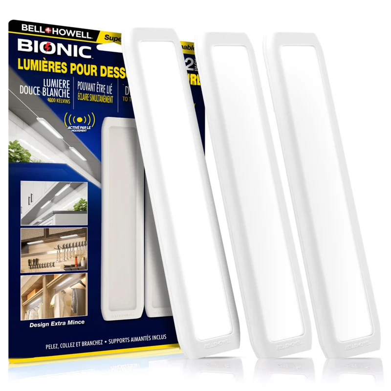 Bell+Howell Rechargeable LED Motion Activated Under Cabinet Lights - 3 Pack
