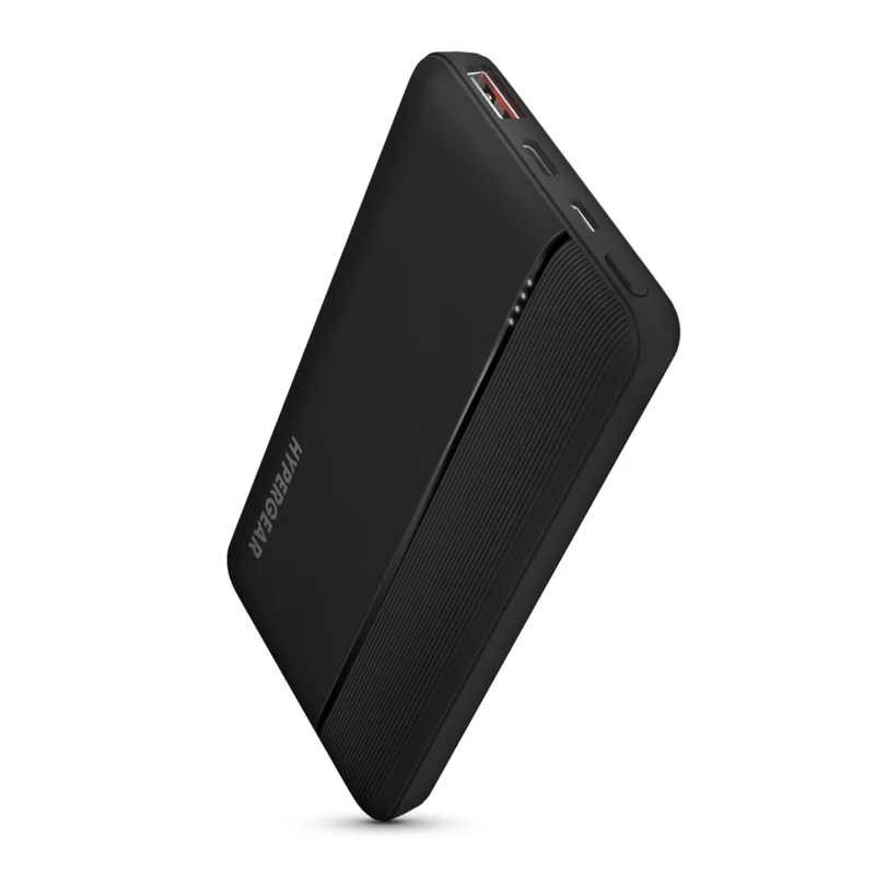 HyperGear 10000mAh USB-C and USB-A Portable Power Bank - Black