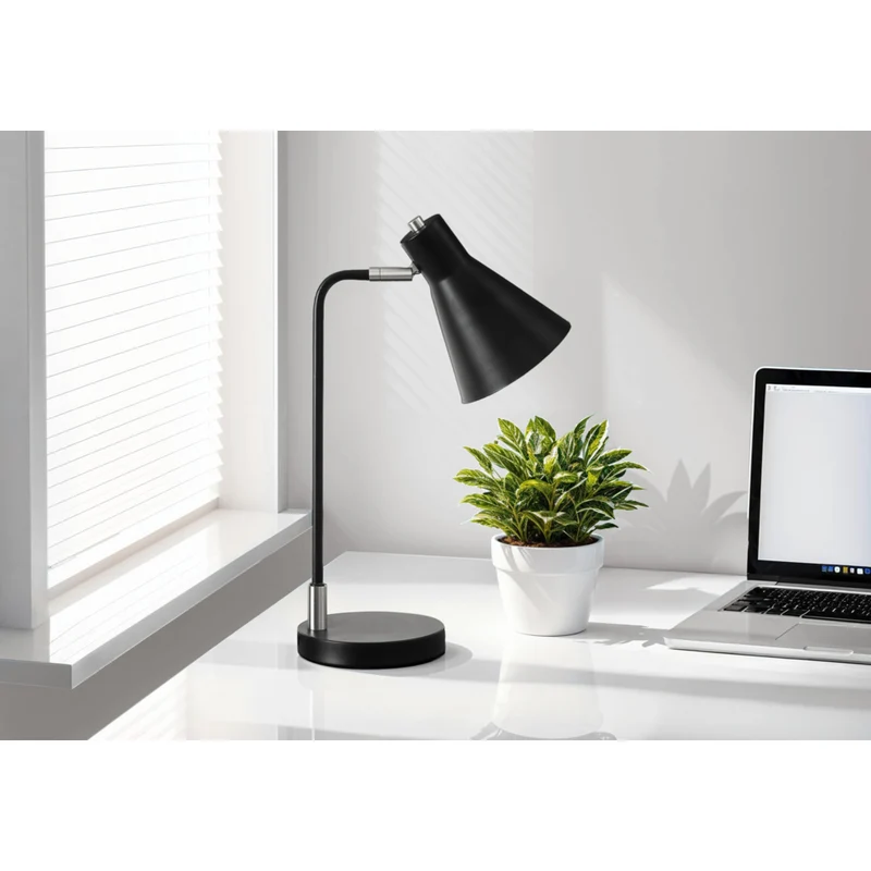Monarch Specialties - Luminaire - 17 po H Lampe De Table - Métal Noir - Métal Argenté - Contemporain