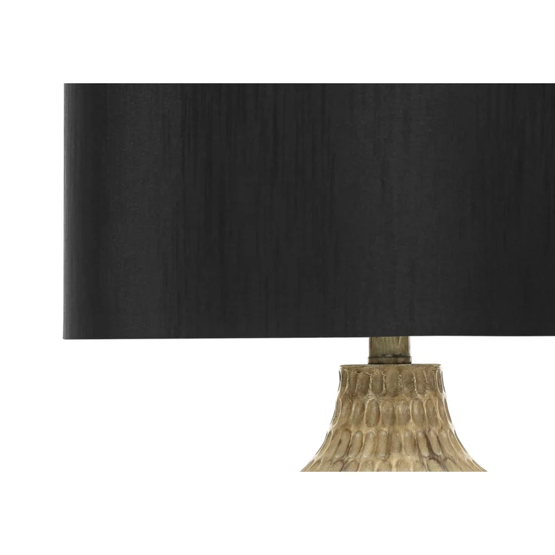 Monarch Specialties - Luminaire - 25 po H Lampe De Table - Abat-Jour Noir - Résine Brune - Contemporain