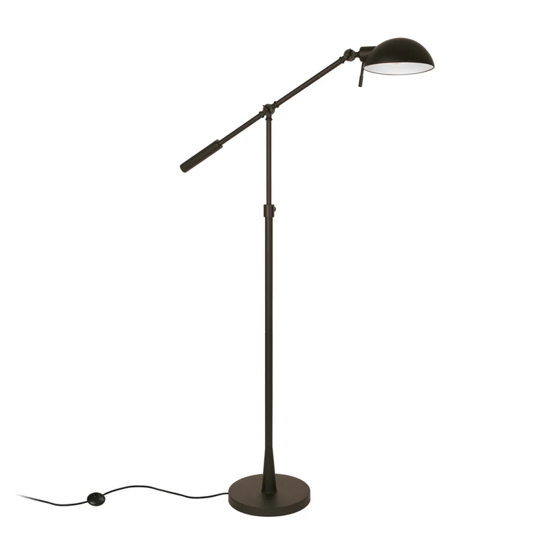 Hudson&Canal Dexter Height Adjustable/Tilting Floor Lamp with Metal Shade - Blackened Bronze/Blackened Bronze