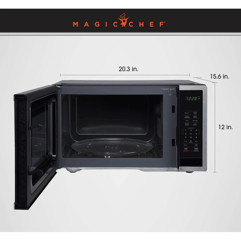 Magic Chef 1.1 cu. ft. 1000W Countertop Microwave in Stainless Steel with - Digital Touch