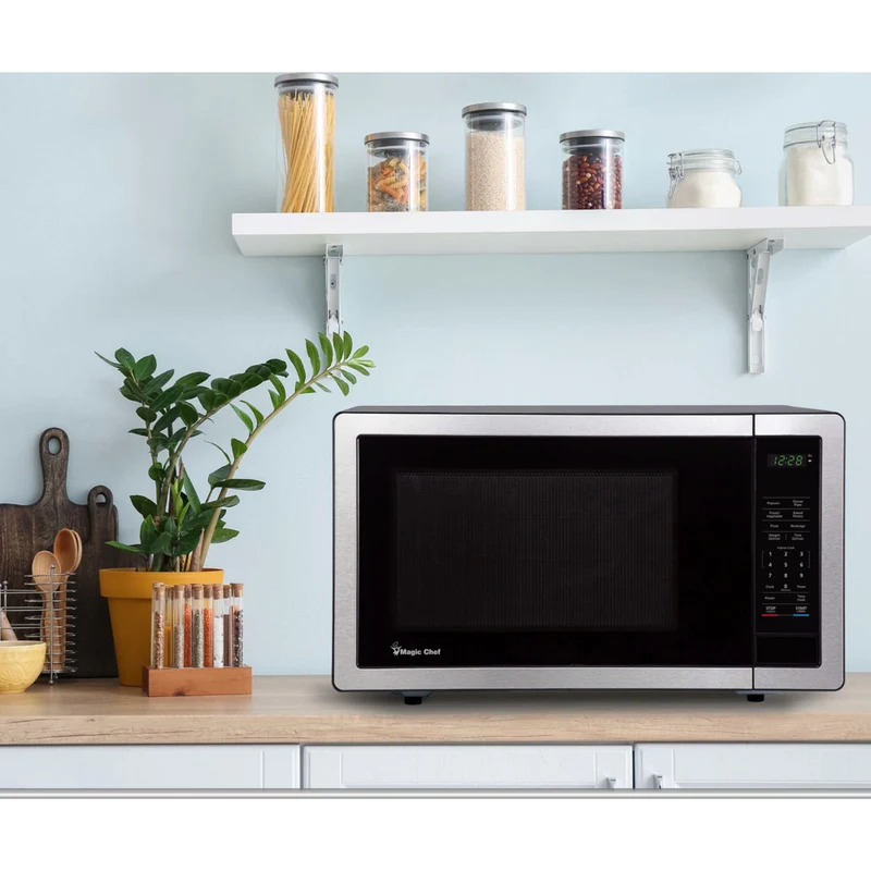 Magic Chef 1.1 cu. ft. 1000W Countertop Microwave in Stainless Steel with - Digital Touch