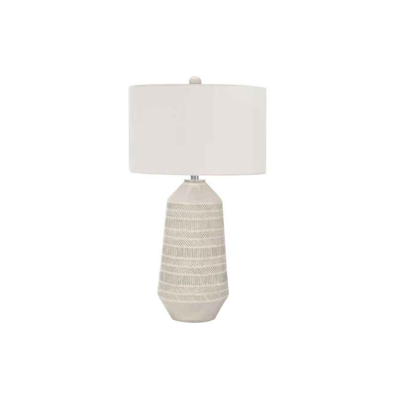Monarch Specialties 33" H Contemporary Table Lamp - Ivory / Cream Shade / Cream Ceramic