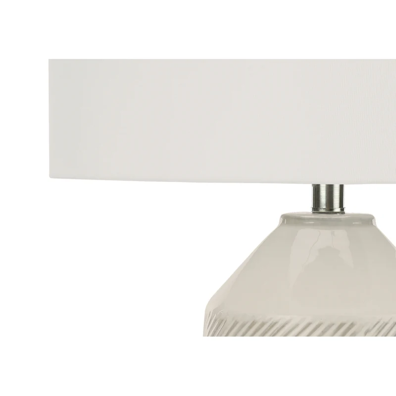 Monarch Specialties 33" H Contemporary Table Lamp - Ivory / Cream Shade / Cream Ceramic