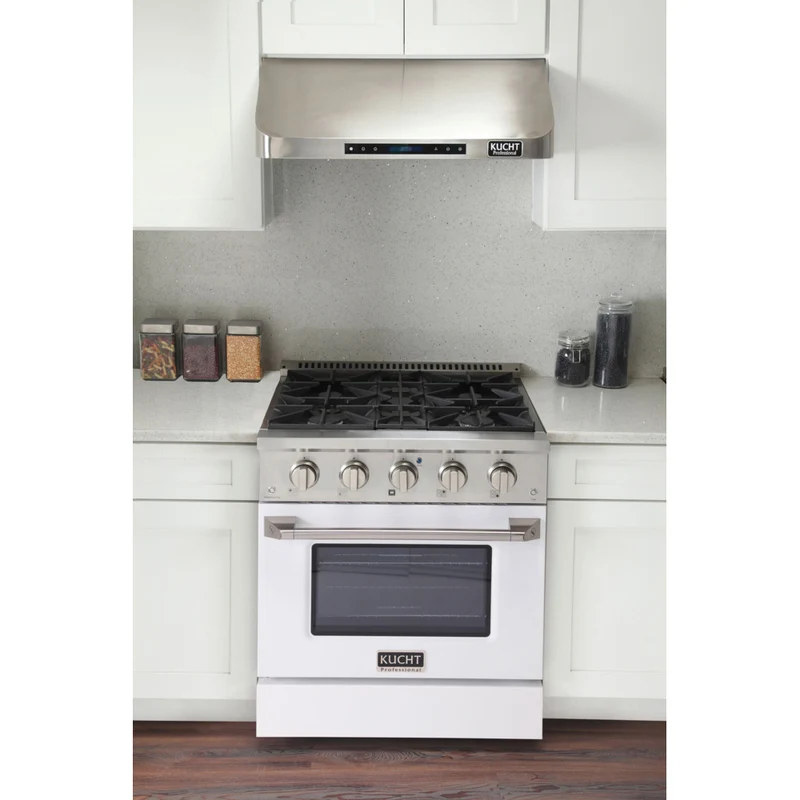 Kucht - 30 po Série KNG Cuisinière Pro Style au gaz naturel - Acier inoxydable/Blanc