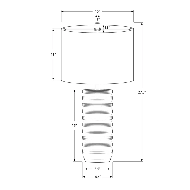 Monarch Specialties - Luminaire - 28 po H Lampe De Table - Résine Crème - Abat-Jour Ivoire / Crème - Transitionnel