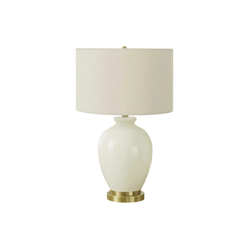 Monarch Specialties - Luminaire - 26 po H Lampe De Table - Abat-Jour Ivoire / Crème - Crème Céramique - Transitionnel