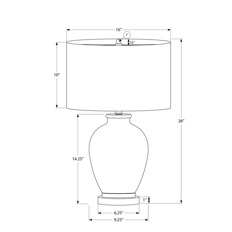 Monarch Specialties - Luminaire - 26 po H Lampe De Table - Abat-Jour Ivoire / Crème - Crème Céramique - Transitionnel