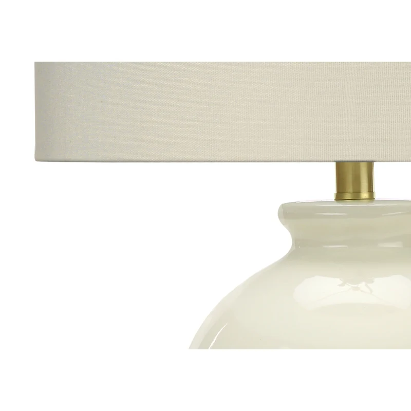 Monarch Specialties - Luminaire - 26 po H Lampe De Table - Abat-Jour Ivoire / Crème - Crème Céramique - Transitionnel