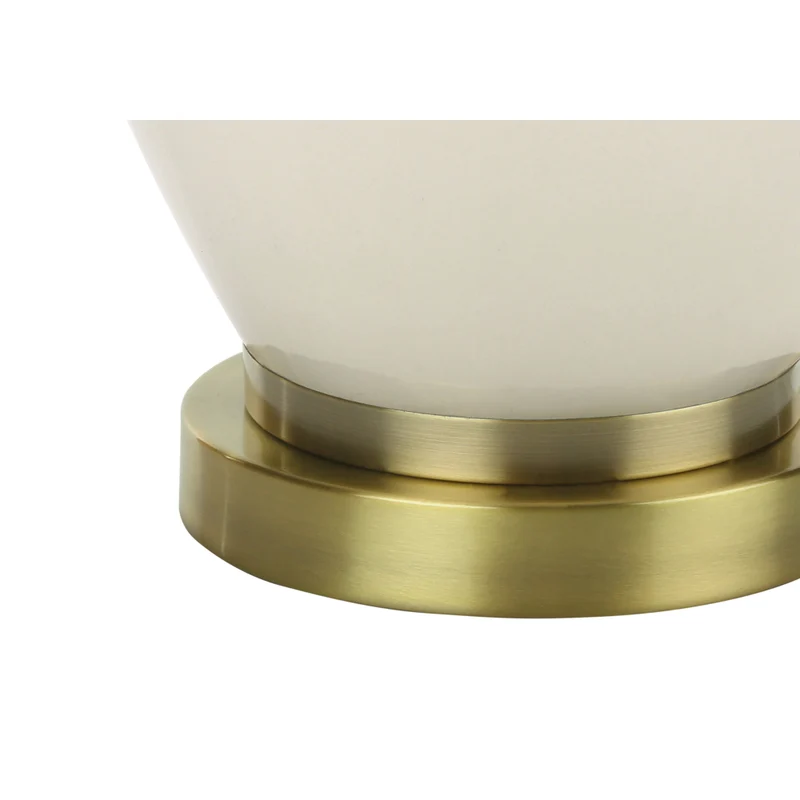 Monarch Specialties - Luminaire - 26 po H Lampe De Table - Abat-Jour Ivoire / Crème - Crème Céramique - Transitionnel