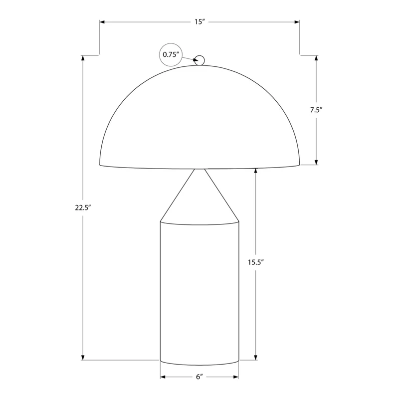 Monarch Specialties - Luminaire - 23 po H Lampe De Table - Métal Noir