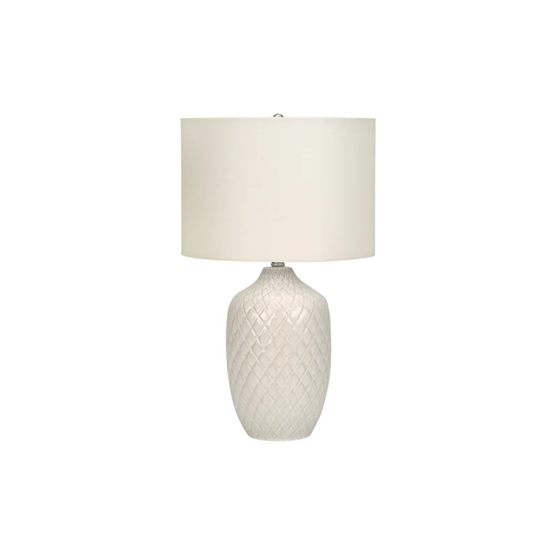 Monarch Specialties - Luminaire - 25 po H Lampe De Table - Crème Céramique - Abat-Jour Ivoire / Crème - Transitionnel