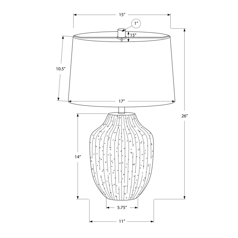 Monarch Specialties - Luminaire - 26 po H Lampe De Table - Crème Céramique - Abat-Jour Ivoire / Crème - Transitionnel