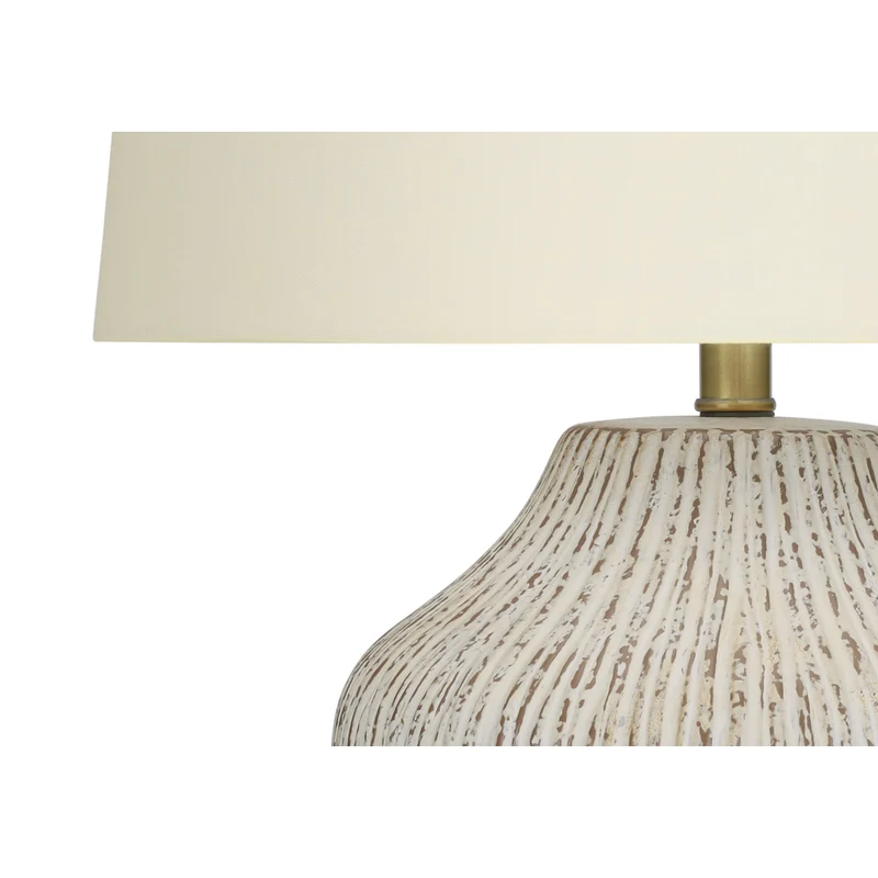 Monarch Specialties - Luminaire - 26 po H Lampe De Table - Crème Céramique - Abat-Jour Ivoire / Crème - Transitionnel