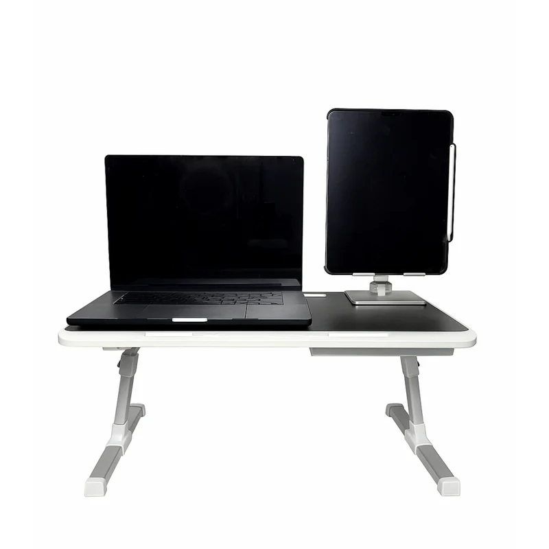 Nicer Interior - Support pour ordinateur portable pliable et réglable en hauteur - Plateau de bureau - Noir