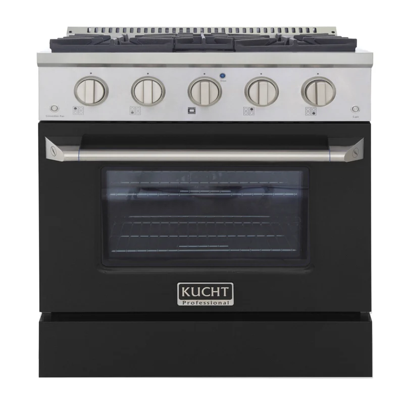 Kucht 30" KNG Series Pro Style Natural Gas Range - Stainless Steel/Black