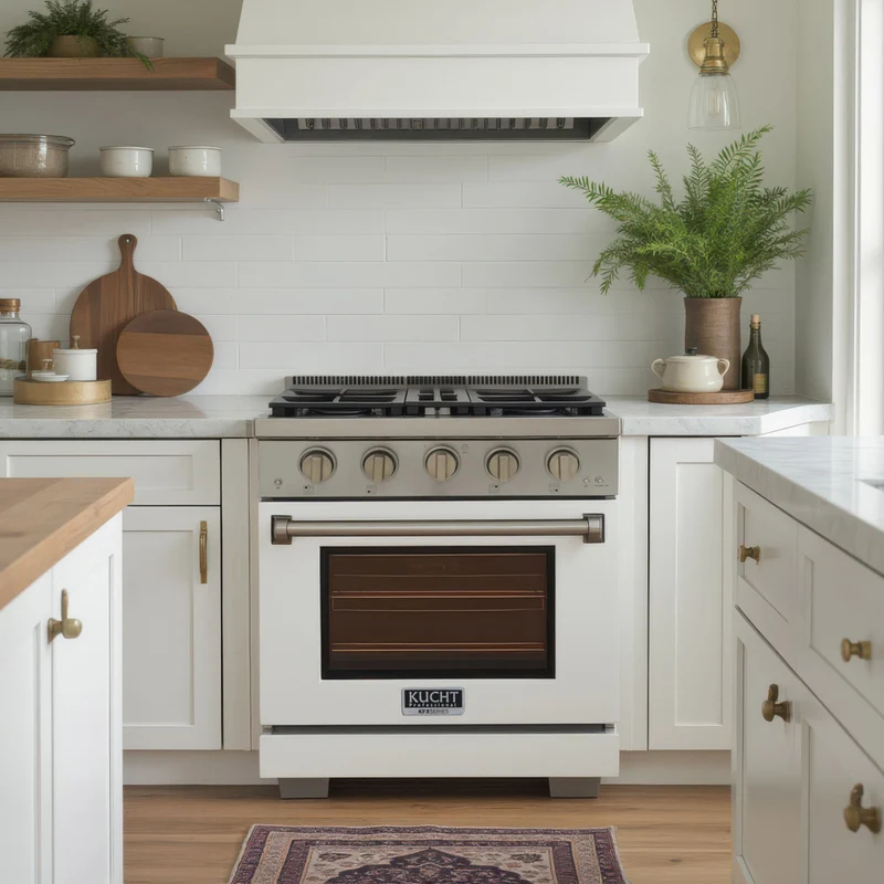 Kucht - 30 po Série KFX-X Cuisinière Pro Style au gaz naturel - Acier inoxydable/Blanc