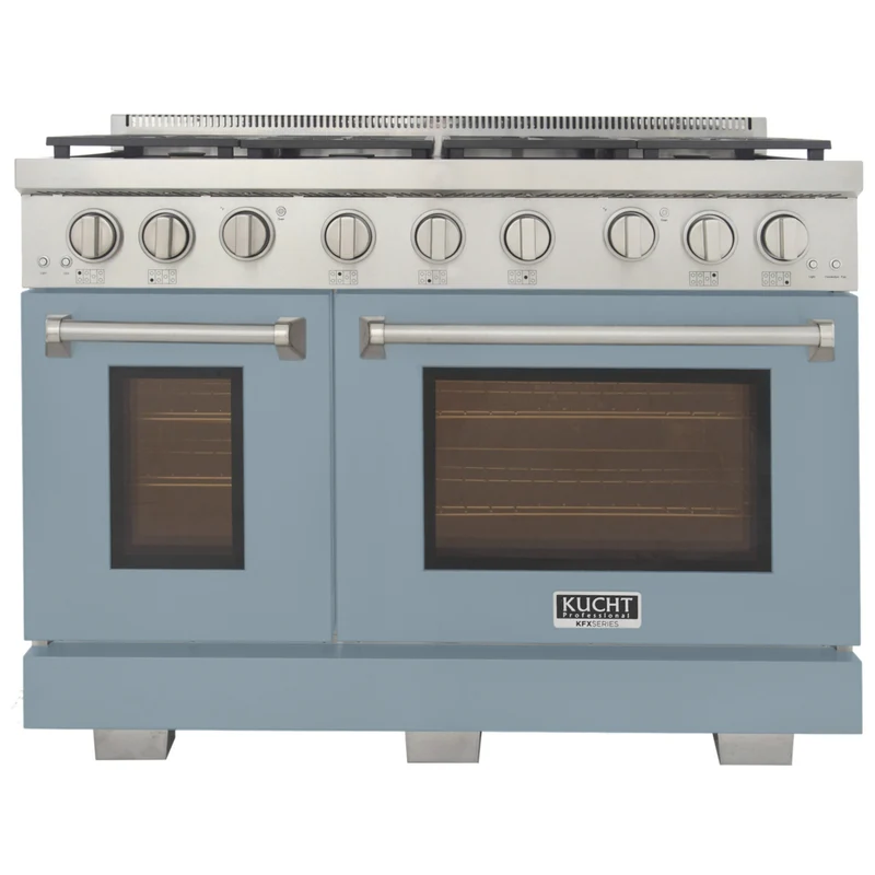 Kucht - 48 po Série KFX-X style professionnel au gaz propane - Acier inoxydable/Bleu pâle