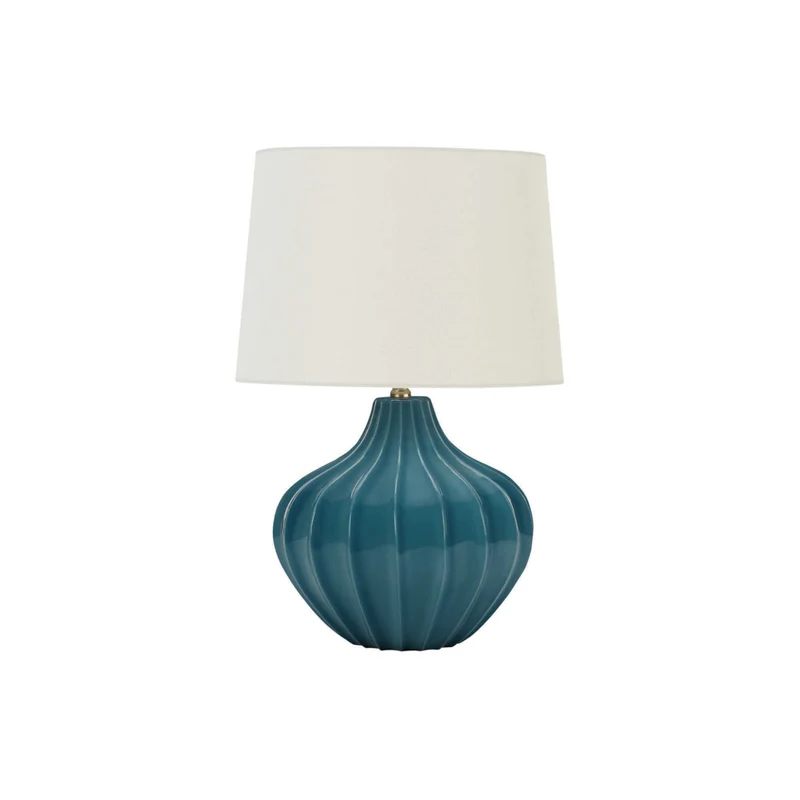Monarch Specialties - Luminaire - 24 po H Lampe De Table - Céramique Bleue - Abat-Jour Ivoire / Crème - Transitionnel