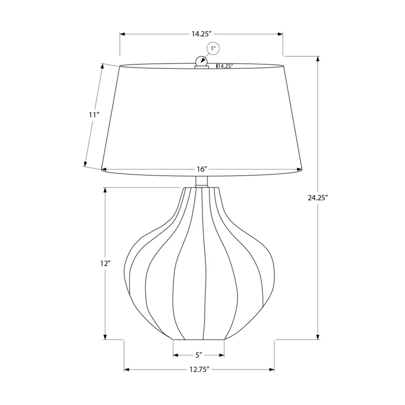 Monarch Specialties - Luminaire - 24 po H Lampe De Table - Céramique Bleue - Abat-Jour Ivoire / Crème - Transitionnel