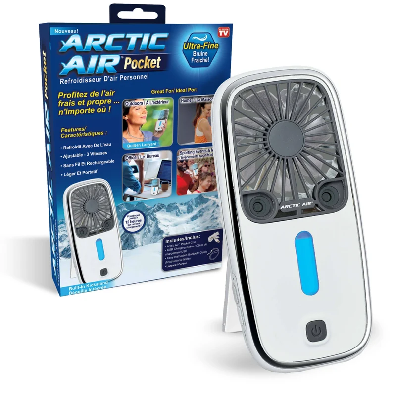 Arctic Air Pocket Small Portable Fan with 3 Adjustable Speeds