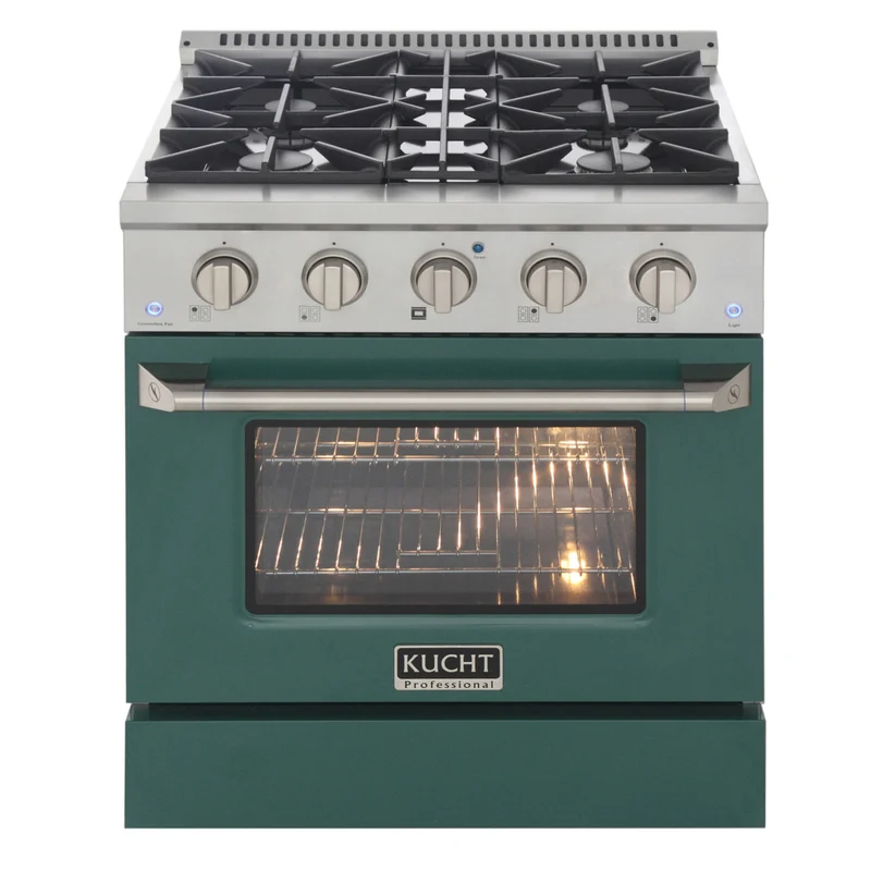 Kucht - 30 po Série KNG Cuisinière Pro Style au gaz naturel - Acier inoxydable/Vert