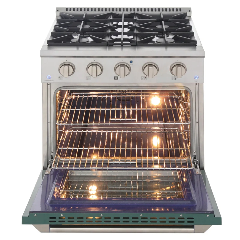 Kucht - 30 po Série KNG Cuisinière Pro Style au gaz naturel - Acier inoxydable/Vert