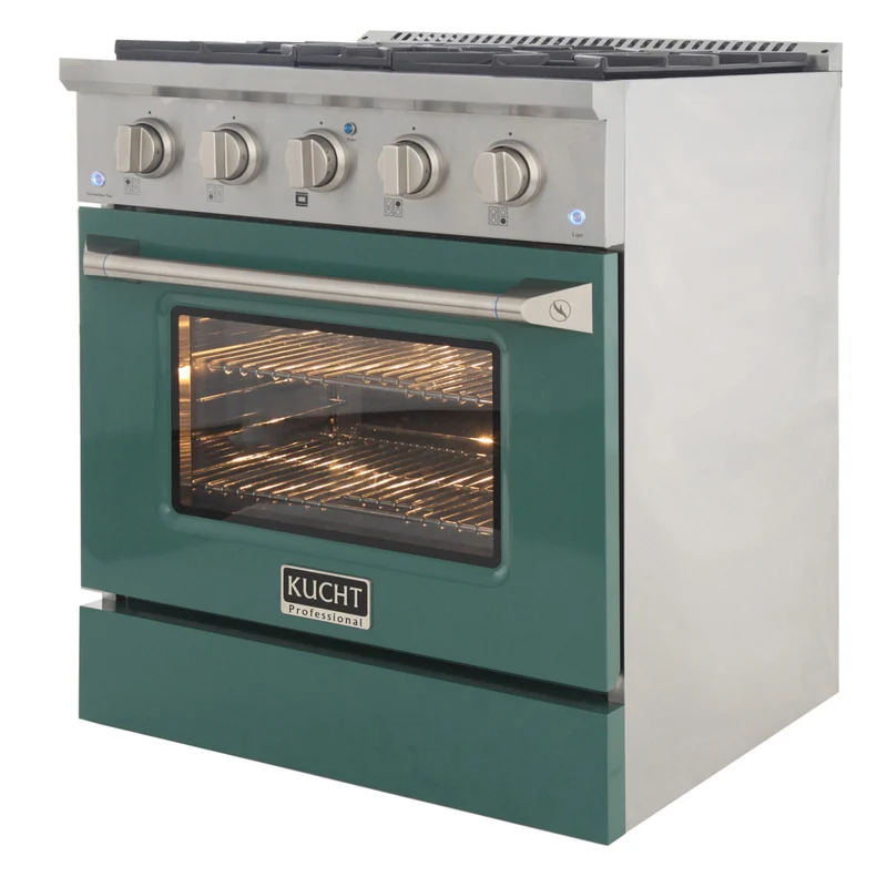 Kucht - 30 po Série KNG Cuisinière Pro Style au gaz naturel - Acier inoxydable/Vert