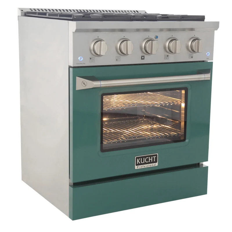 Kucht - 30 po Série KNG Cuisinière Pro Style au gaz naturel - Acier inoxydable/Vert