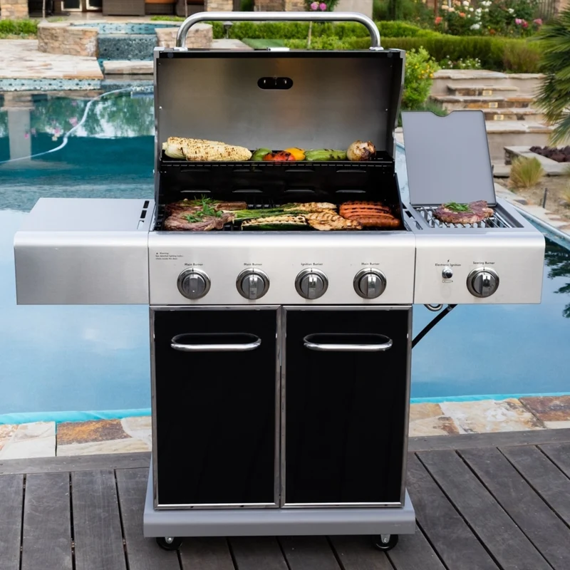 Kenmore - Barbecue au gaz à 4 brûleurs avec brûleur latéral de saisie