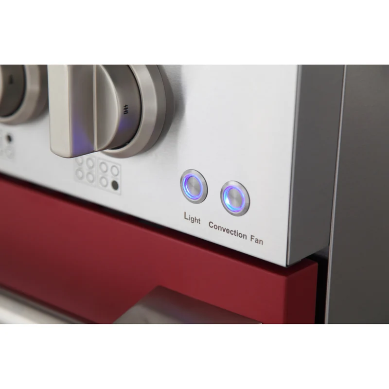 Kucht - 48 po Série KNG Cuisinière Pro Style au gaz naturel - Acier inoxydable/Rouge