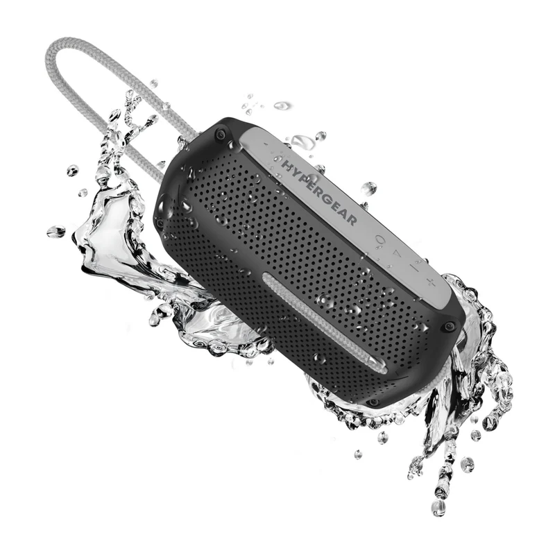 HyperGear - Haut-parleur Bluetooth sans fil et étanche Wave - Noir/Gris