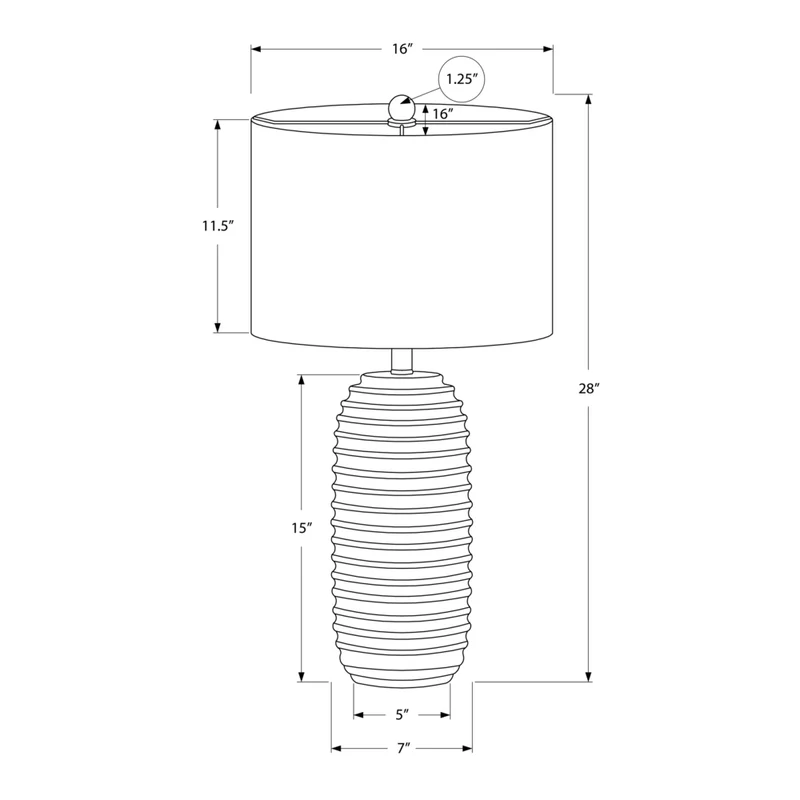 Monarch Specialties - Luminaire - 28 po H Lampe De Table - Résine Crème - Abat-Jour Ivoire / Crème - Transitionnel