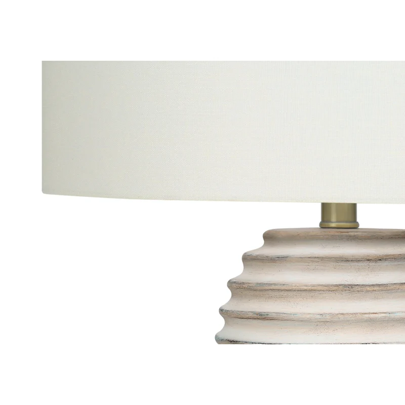 Monarch Specialties - Luminaire - 28 po H Lampe De Table - Résine Crème - Abat-Jour Ivoire / Crème - Transitionnel