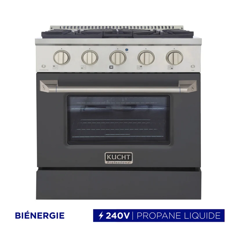 Kucht - 30 po Série KDF Cuisinière Pro Style au gaz propane - Acier inoxydable/Gris ciment