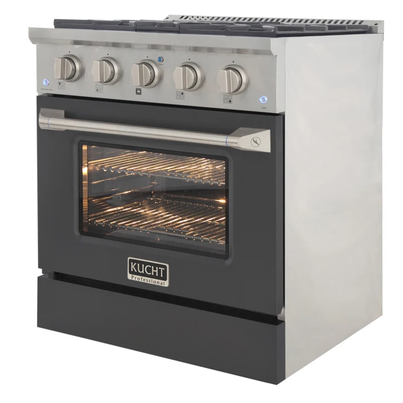 Kucht - 30 po Série KDF Cuisinière Pro Style au gaz propane - Acier inoxydable/Gris ciment