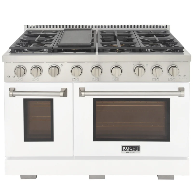 Kucht - 48 po Série KFX-X style professionnel au gaz propane - Acier inoxydable/Blanc