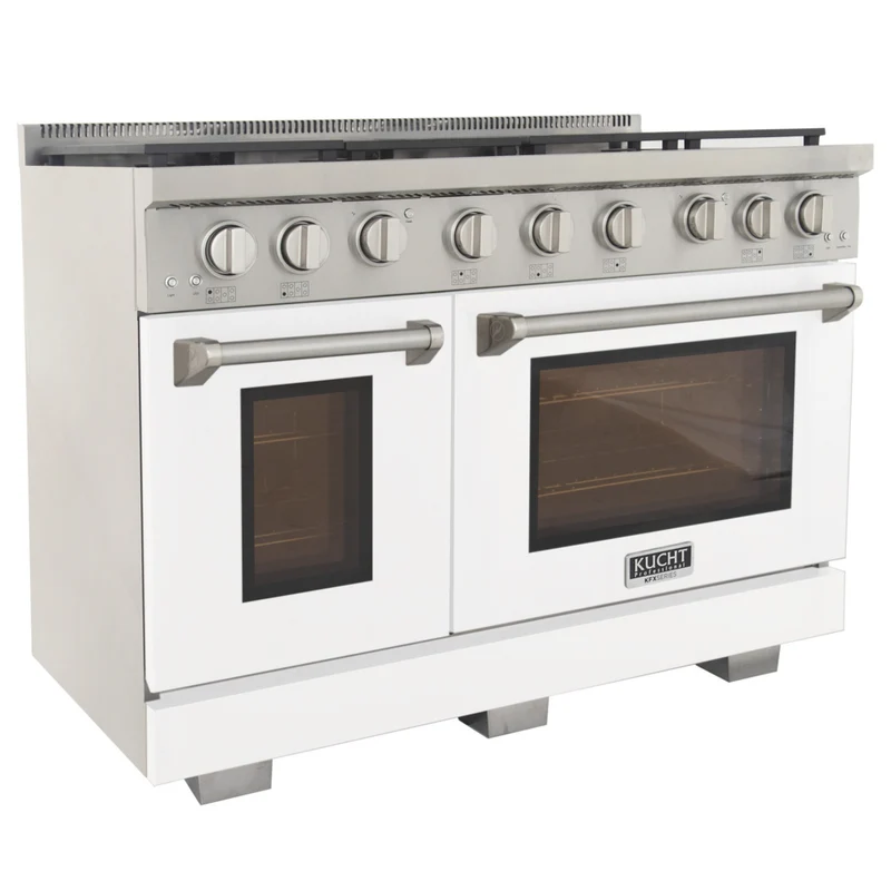 Kucht - 48 po Série KFX-X style professionnel au gaz propane - Acier inoxydable/Blanc