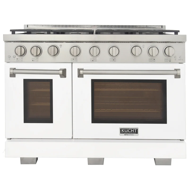 Kucht 48" KFX-X Series Pro Style Propane Gas Range - Stainless Steel/White