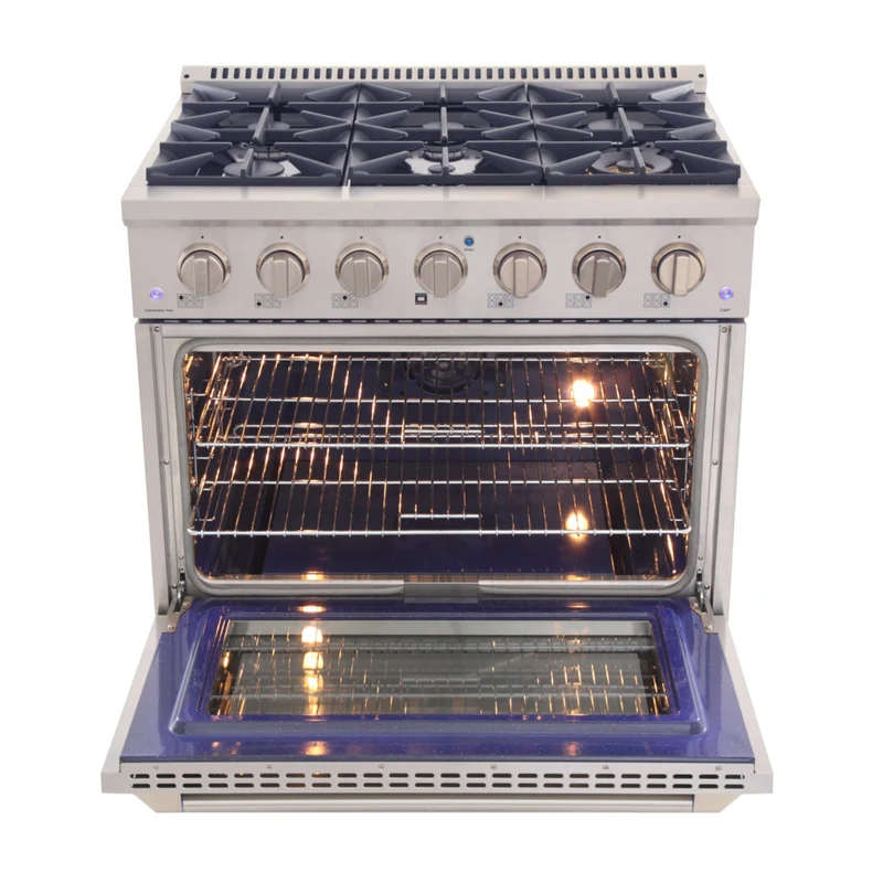 Kucht 36" KDF Series Pro Style Propane Gas Dual Fuel Range - Stainless Steel
