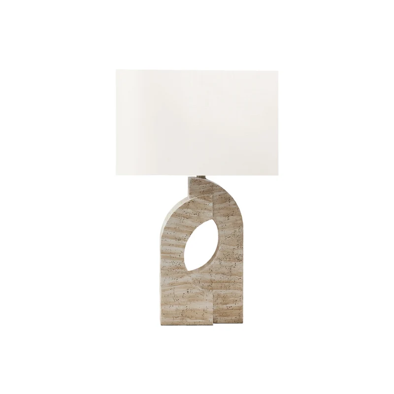 Monarch Specialties - Luminaire - 28 po H Lampe De Table - Résine Beige - Abat-Jour Ivoire / Crème - Contemporain