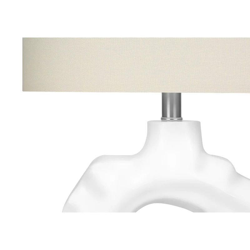 Monarch Specialties 25" H Table Lamp - Cream Resin / Ivory / Cream Shade